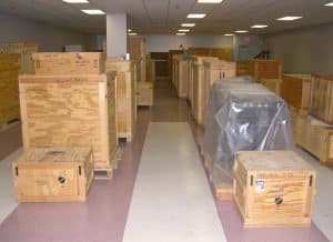 Crates ready to load